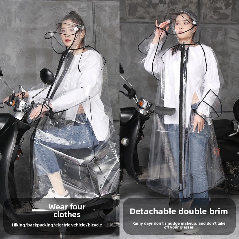 Transparent EVA Rain Poncho Ho - Cycling Commute In Rain 评论和价格