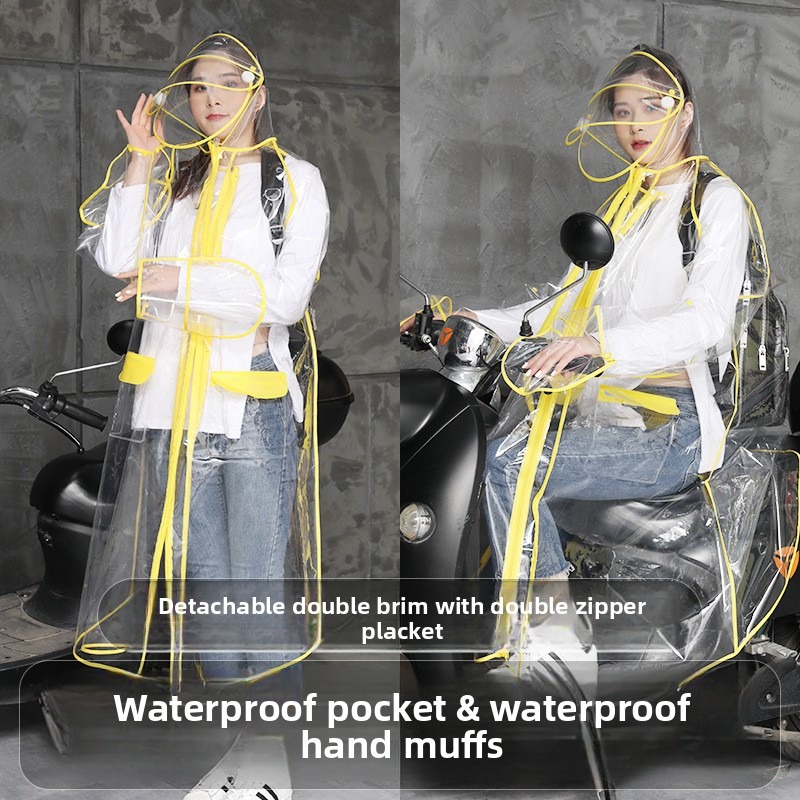 Transparent EVA Rain Poncho Ho - Cycling Commute In Rain 评论和价格