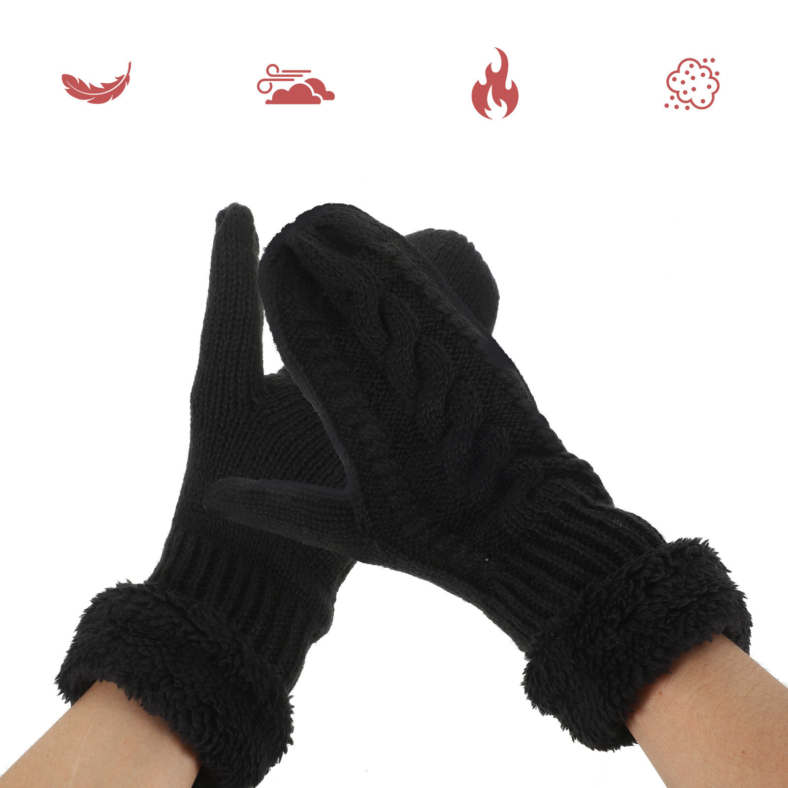 1Pair Adult Winter Gloves Thic - Winter Cycling Commute 评论和价格