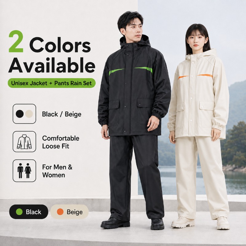 Unisex 2-Piece Waterproof Cycl - Cycling Commute In Rain 评论和价格