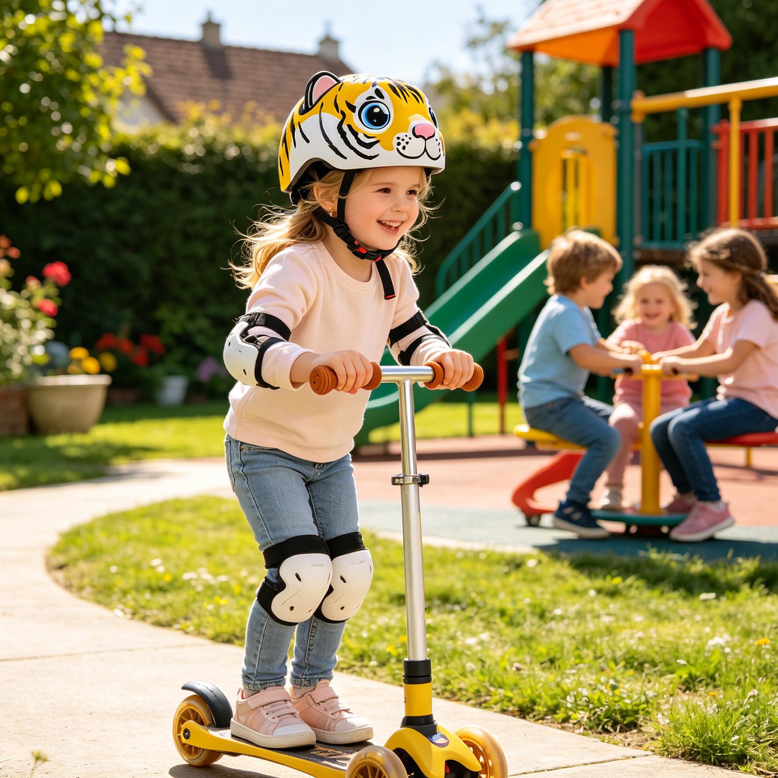 Kids Helmet Tiger Pattern Adju - Cycling Commute Gear 评论和价格