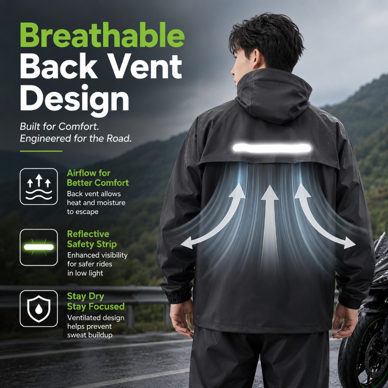 Unisex 2-Piece Waterproof Cycl - Cycling Commute In Rain 评论和价格